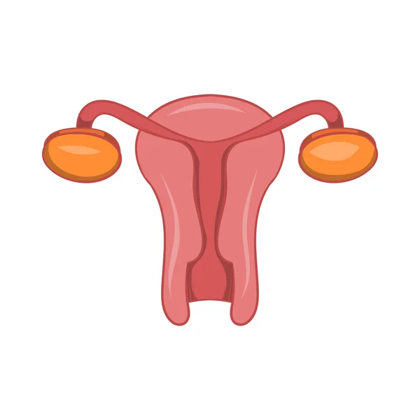 Icône d'organe sexuel féminin, style dessin animé — Image vectorielle