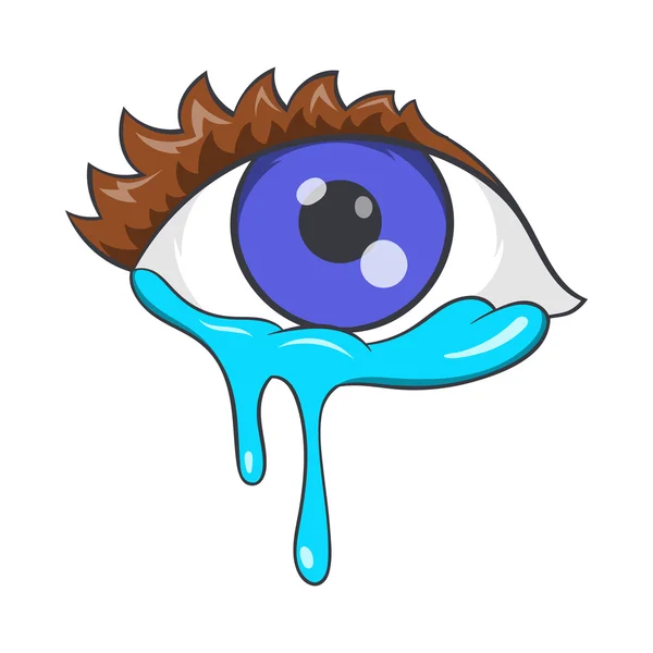Icono de ojos llorones, estilo de dibujos animados — Vector de stock