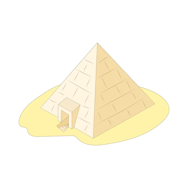 Pyramide de Gizeh, icône de l'Egypte, style dessin animé — Image vectorielle