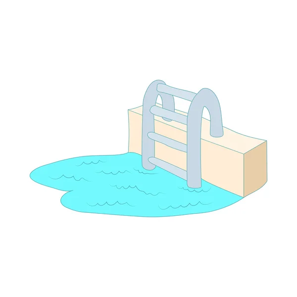 Tobogán en el icono de la piscina, estilo de dibujos animados — Archivo