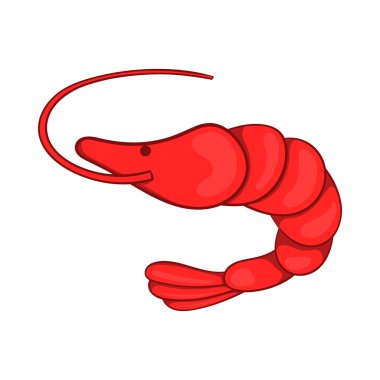 Karikatür tarzı simgesinde karides