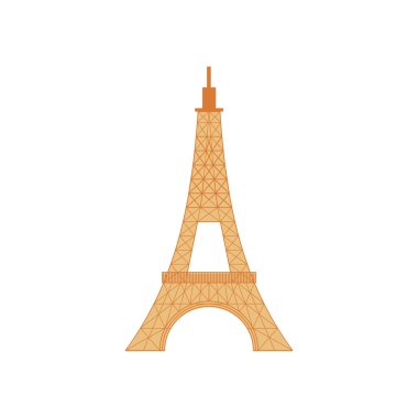 Karikatür tarzı simgesinde Eyfel Kulesi