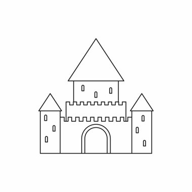 Chillon Castle, İsviçre simgesi, anahat stili