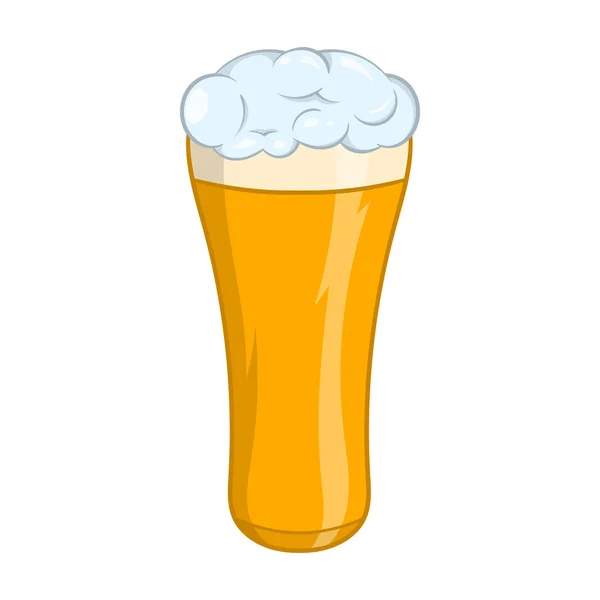 Glas bier pictogram, cartoon stijl — Stockvector