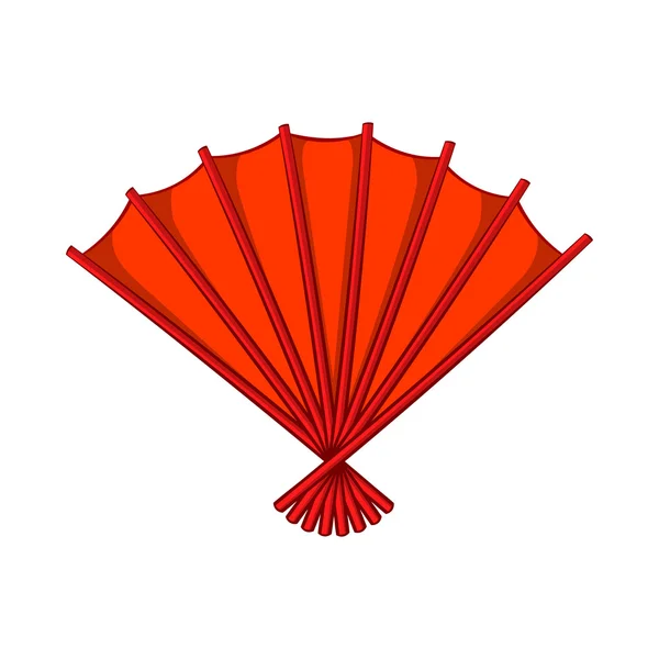 Icono de ventilador de mano abierta rojo, estilo de dibujos animados — Archivo Imágenes Vectoriales