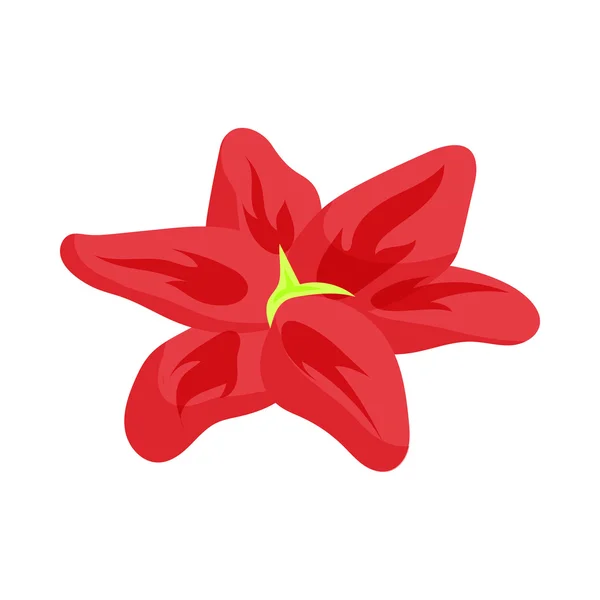 Икона красной лилии, стиль мультфильма — стоковый вектор