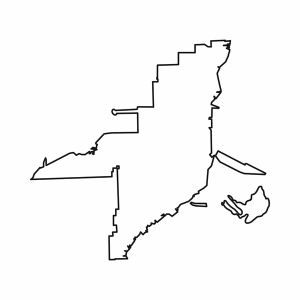 Floride icône de carte, style contour — Image vectorielle