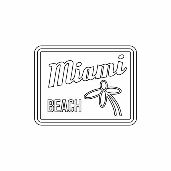 Icono de la playa de Miami, estilo de esquema — Archivo Imágenes Vectoriales
