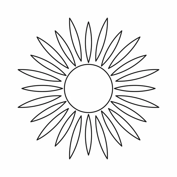 Піктограма сонця, стиль контуру — стоковий вектор