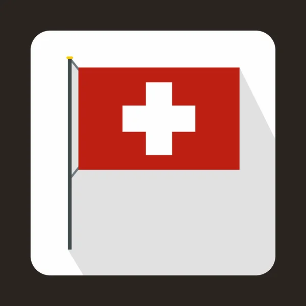 Значок прапорця Швейцарії в плоских стилі — стоковий вектор