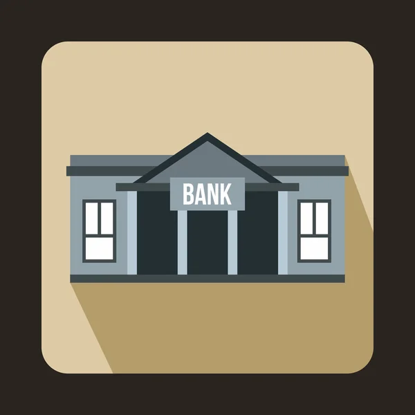 Bank building icon in flat style — Stock Vector