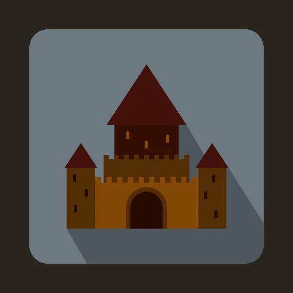 Castillo de Chillon, icono de Suiza, estilo plano — Vector de stock