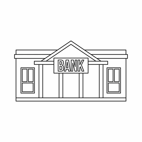 Bank-Ikone, Umriss-Stil — Stockvektor