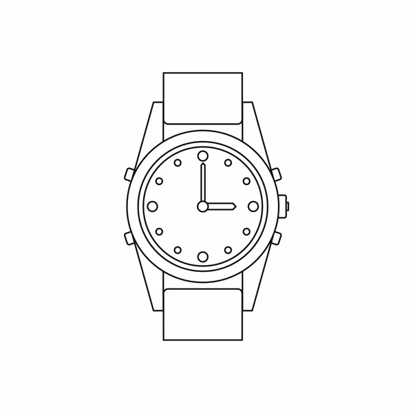 Zwitserse horloge pictogram, Kaderstijl — Stockvector