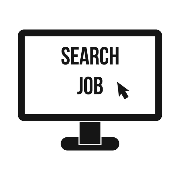 Icône de recherche d'emploi, style simple — Image vectorielle