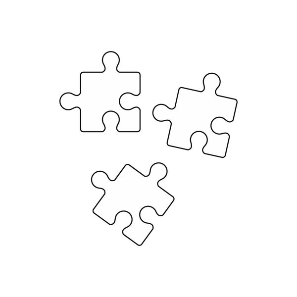 Puzzle icon, outline style