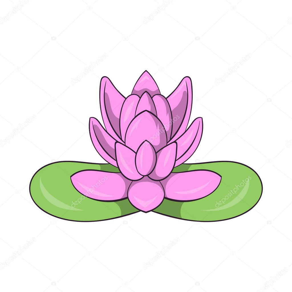 ピンクの蓮の花のアイコン 漫画のスタイル ストックベクター C Ylivdesign