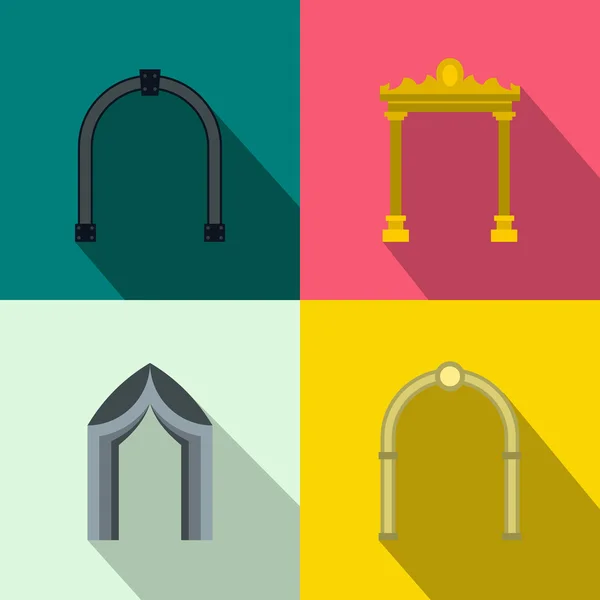 Arch banner set, flat style — Stock Vector