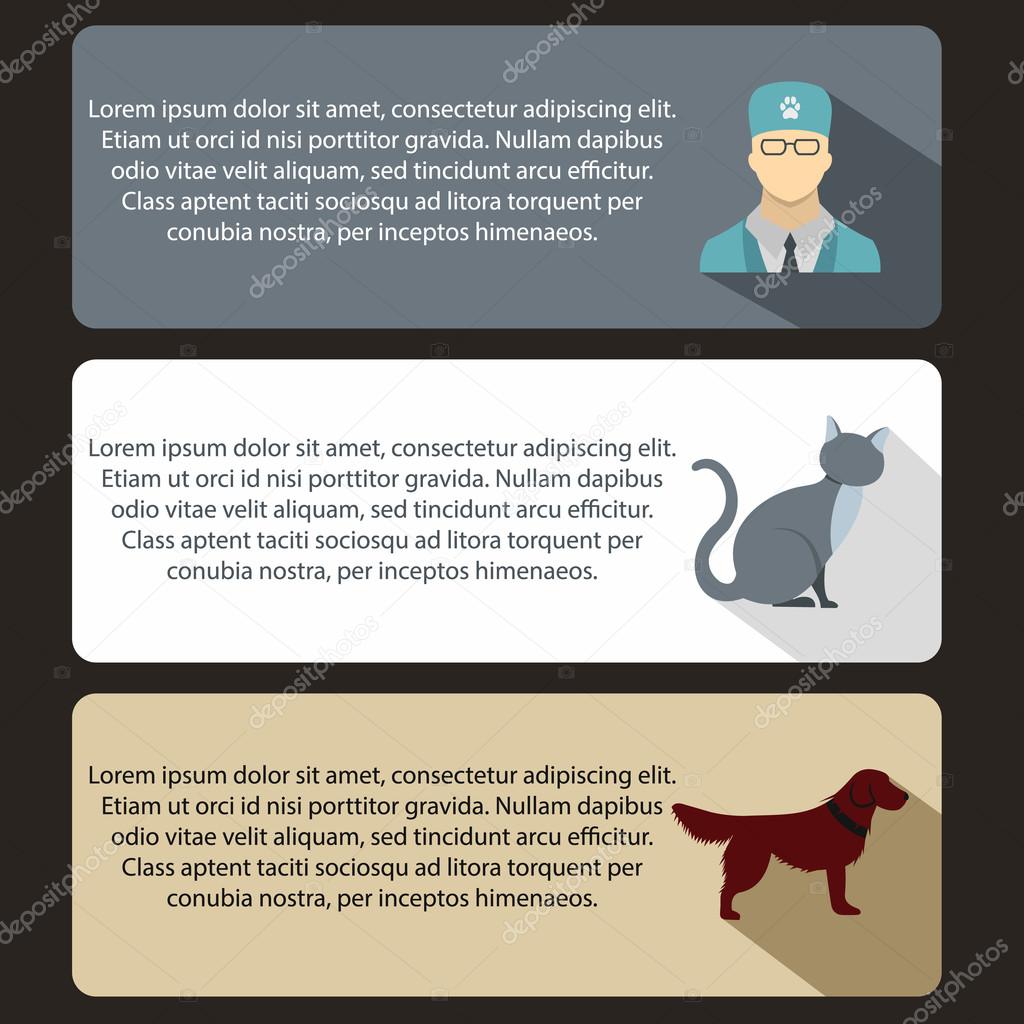 Pet Care Vet Clinic Banners Set Flat Style Stock Vector C Ylivdesign 114961276