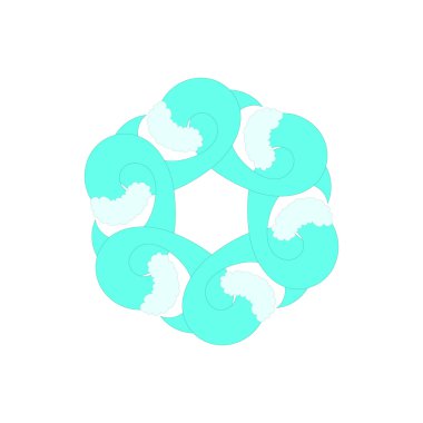 Açık gök mavisi soyut daire simgesi, karikatür tarzı