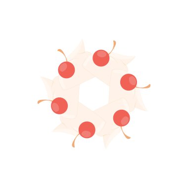 Hafif pembe soyut daire simgesi, karikatür tarzı