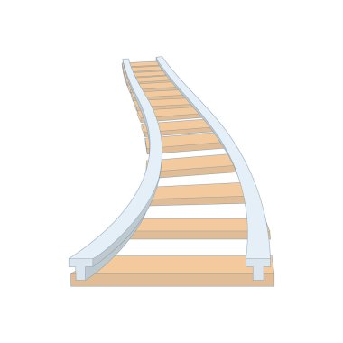 Karikatür tarzı demiryolu simgesini