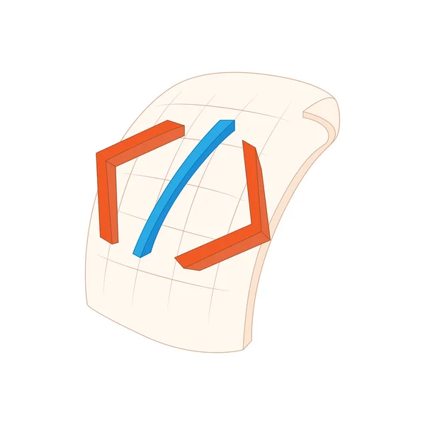 Icono de archivo HTML en estilo de dibujos animados — Vector de stock