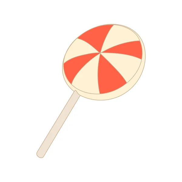 Ícone de candie vermelho e branco, estilo dos desenhos animados —  Vetores de Stock