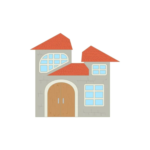 Ícone de casa de dois andares, estilo cartoon — Vetor de Stock