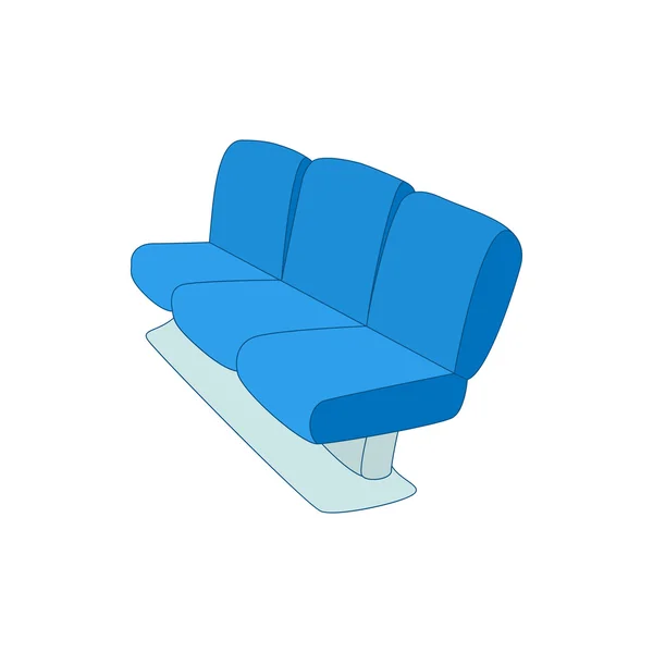 Blue airport seats icon, cartoon style — Stock Vector