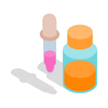 Vanilya özü simgesi, izometrik 3d stili