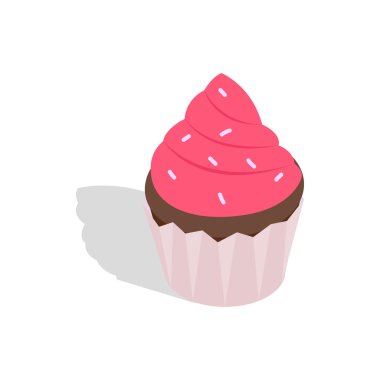 Cupcake simgesi, izometrik 3d stili
