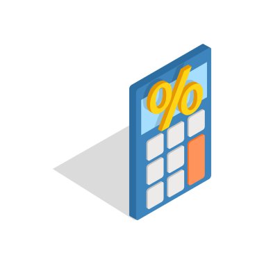 Hesap makinesi simge, izometrik 3d stili