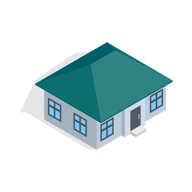 Tek katlı ev simgesini, izometrik 3d stili