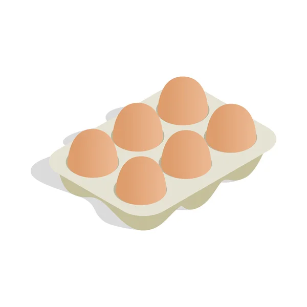 Csomagolás tojás ikon, izometrikus 3D-s stílus — Stock Vector
