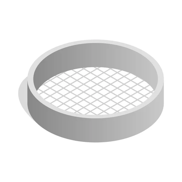 Sieve icon, isometric 3d style — Stock Vector