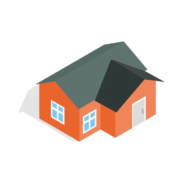 Orange house icon, isometric 3d style — Stock Vector