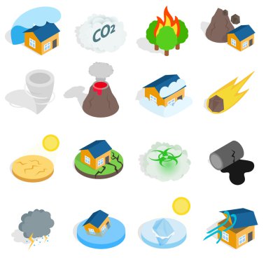 Doğal afet felaket Icons set