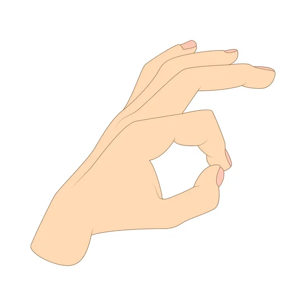 O.k. hand symboolpictogram, cartoon stijl — Stockvector