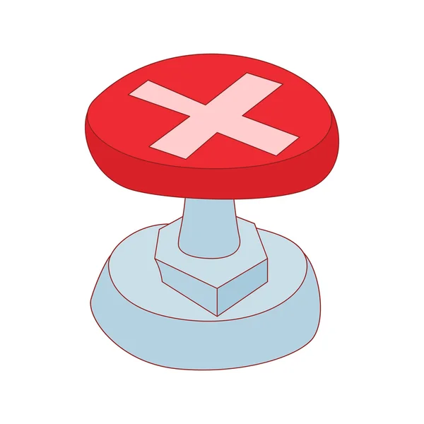 記号アイコン、漫画スタイルのクロスと赤いボタン — ストックベクタ
