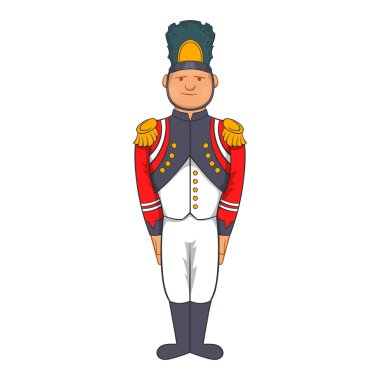 Fransız ordusu asker üniforması simgesi, karikatür tarzı
