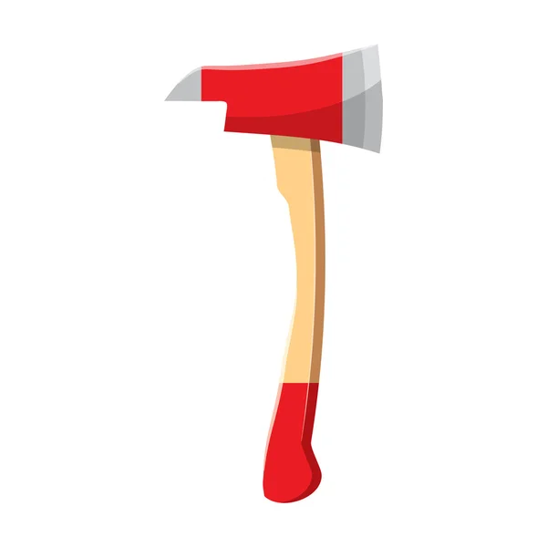 Icône de hache rouge dans le style de dessin animé — Image vectorielle