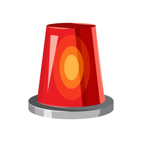 Siren röd blinkande nödljus ikonen — Stock vektor