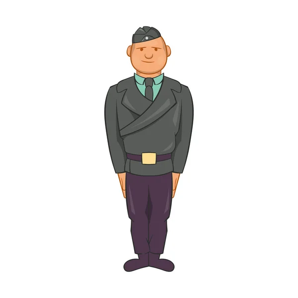 Muž v policejní jednotné ikonu, kreslený styl — Stockový vektor