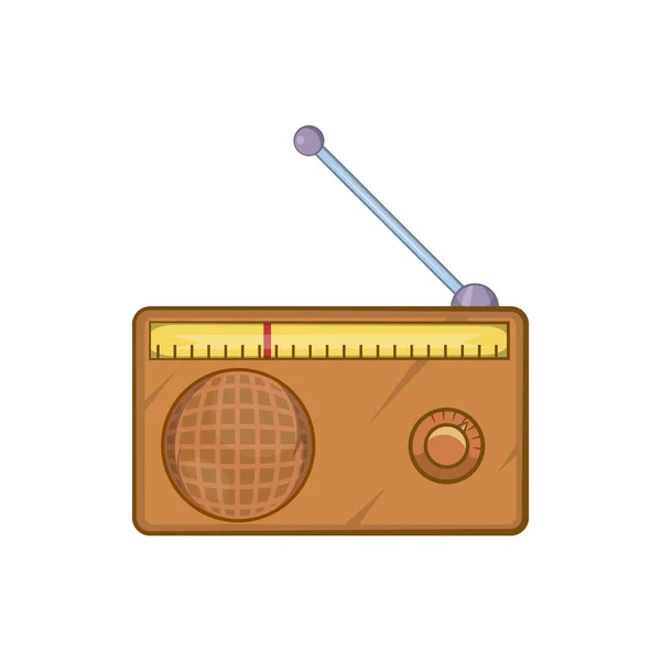Brown retro style radio receiver icon — Stock Vector
