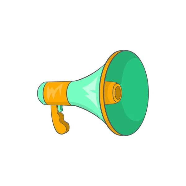 Green loudspeaker icon, cartoon style — Stock Vector
