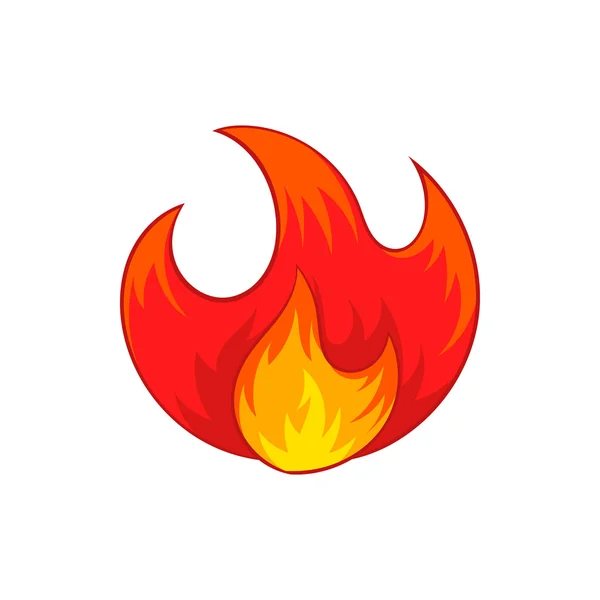 Vuur pictogram, cartoon stijl — Stockvector