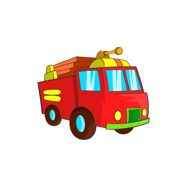 Icône de camion de pompiers, style dessin animé — Image vectorielle