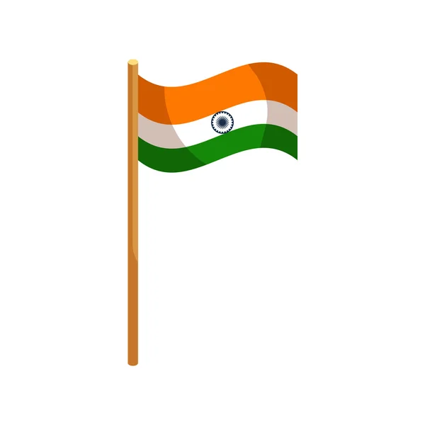 Bandiera dell'India icona, stile cartone animato — Vettoriale Stock