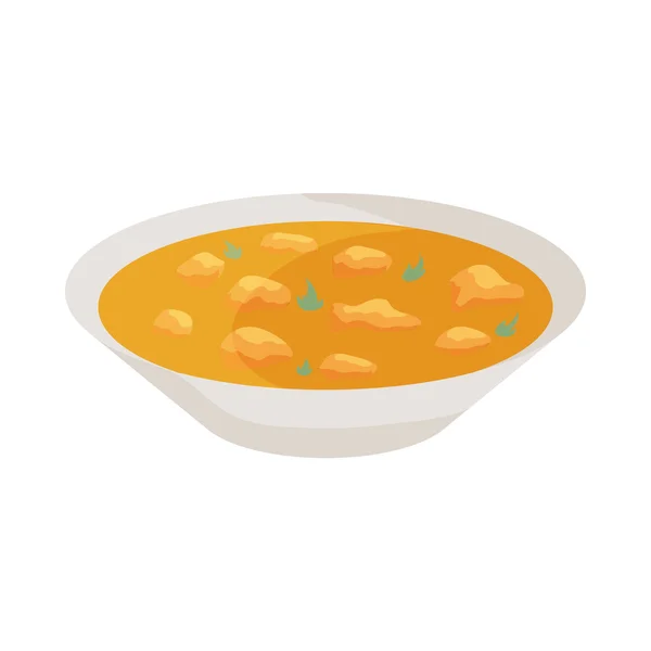 Icona zuppa indiana, stile cartone animato — Vettoriale Stock